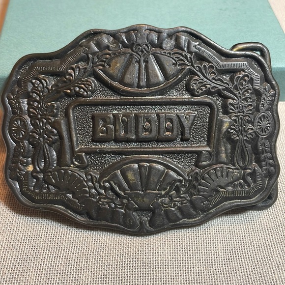 Oden Inc. Accessories Vintage Brass Name Belt Buckle Buddy By Oden